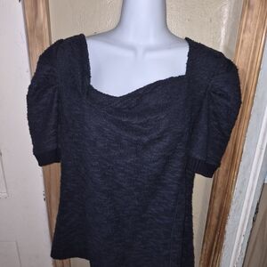 Anthropologie Blue Knit Top Size Large